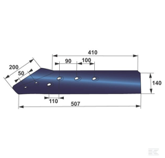 Hoja B2 para arado izqda. G&B 14 173423 adaptable