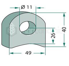 Bride 40 mm pour broyeur adaptable