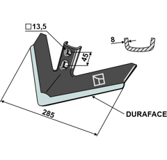 Gänsefussschar 285mm - Duraface beschichtet 1018045D Maschio Nachbau