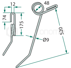 Linker Zinken für Sämaschine KVERNELAND AC420859 Nachbau