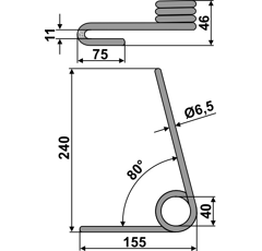 Griffe Ø65mm pour semoir LEMKEN 3537049 adaptable - Blacksteel©