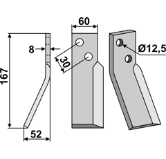 Rotorzinken,  A Links 167 x 60 Renter L.M.T. Nachbau