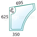 Vitre de porte G. pour machine agricole CASE IH 5089551 adaptable