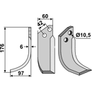 Fräsmesser Links 172 x 60 Valpadana Nachbau