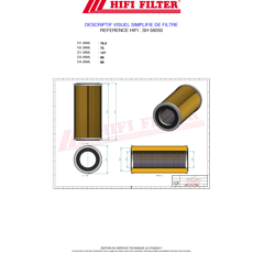 Filtre hydraulique adaptable HIFI FILTER SH56050