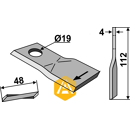 Couteau rotatif droit pour faucheuse KRONE 139889.0 adaptable - Blacksteel©