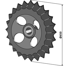 Roue dentée Ø 450 mm GG25 pour rouleau GÜTTLER 75408000 adaptable - BlackSteel©