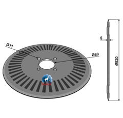 Coutre NIAUX pour charrue MASSEY FERGUSON MF3940269 adaptable - Blacksteel©
