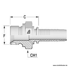 Pressnippel 1/2"-11 InterlockG1 DN38IL112BSPAG Alfagomma