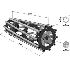 Rohrpackerwalze 1460 mm – Nachbau  