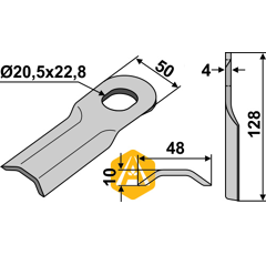 Couteau pour faucheuse TAARUP 56110300 adaptable - Blacksteel©
