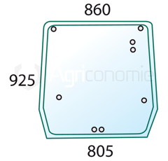 Vitre arrière pour tracteur CASE IH et NEW HOLLAND 5089562 adaptable