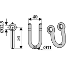 Manille 54x40 pour broyeur DÜCKER adaptable - Blacksteel©