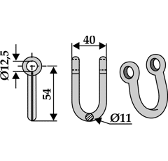 Manille 54x40 pour broyeur DÜCKER adaptable - Blacksteel©