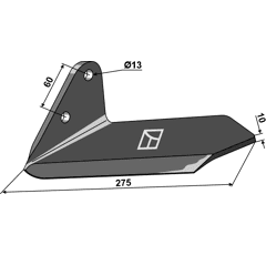 Soc ailette gauche pour cultivateur ALPEGO MKOA00280 adaptable - BlackSteel©