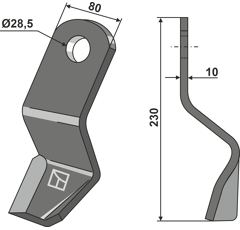 Couteau droit pour broyeur SAUERBURGER 0.004.10.49211 adaptable - Blacksteel©