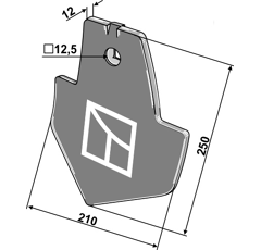 Pointe de soc 210 mm pour cultivateur VÄDERSTAD 172326 - BlackSteel©