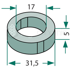 Rondelle 31,5x5x17 pour broyeur NOREMAT adaptable 