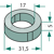 Rondelle 31,5x5x17 pour broyeur NOREMAT adaptable 