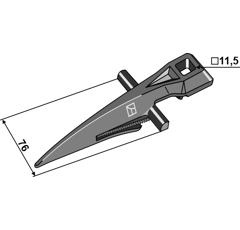 Dedo simple para cosechadora - trilladora CLAAS 522182 adaptable