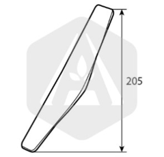 Pointe à souder 205 mm pour herse rotative AMAZONE 6308100 adaptable