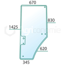 Vitre de porte G. pour machine agricole JOHN DEERE R131163 adaptable