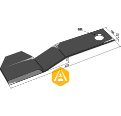 Couteau pour broyeur SUIRE 16-190167006 adaptable - Blacksteel©