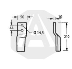 Lame 210 x 50 x 10 mm pour fraise 71091G adaptable