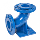 Coude en fonte peinte 90° à bride DN 150 avec patin