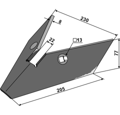 Aileron Hi-Lift 205 mm P13812 adaptable - BlackSteel©