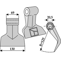 Marteau pour broyeur SAUERBURGER 10024 adaptable