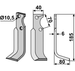 Fräsmesser - rechts GOL11R Goldoni Nachbau