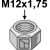 Mutter M12x1,75 für Häcksler LEMKEN – Nachbau  