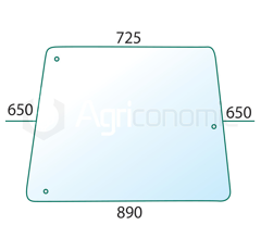 Vitre latérale pour machine agricole DEUTZ 4363398 adaptable