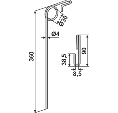 Griffe Ø4mm pour semoir adaptable