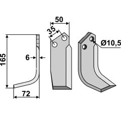 Fräsmesser Links 165 x 50 Nibbi Decimo Nachbau