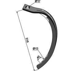 Zinken Unterteil für Grubber KONGSKILDE 101000837 Nachbau
