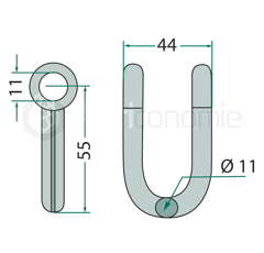 Manille 52,5x44 pour broyeur HMF adaptable 