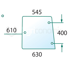 Vitre latérale D/G pour machine agricole CASE IH 1332422C1 adaptable