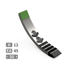 Soc de cultivateur réversible carbure, plaquettes arrière et latérale plus rechargement HORSCH 311177 adaptable