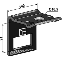 Bride de fixation pour dent 91 mm adaptable - BlackSteel©