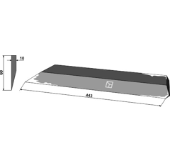 Couteau latéral pour autochargeuse AGROSTROJ 5002393 adaptable - Blacksteel©