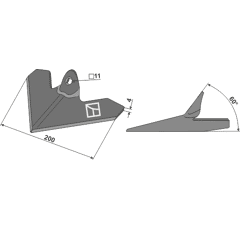 Hackschar 200mm - 15.269.01 | Einböck - Nachbau