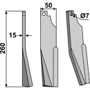 Rotorzinken,  A Links 260 x 50 Kuhn Nachbau