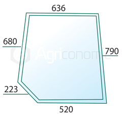Vitre de porte G pour machine agricole DAVID BROWN K965483 adaptable