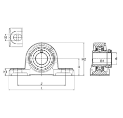 Palier semelle classique fonte ESP 207 | NTN-SNR