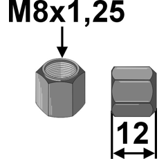 Écrou M8 x 1,25 adaptable