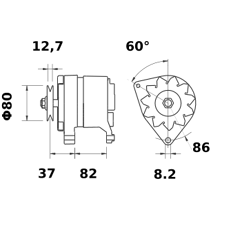 Lichtmaschine für Landtraktoren MAHLE LETRIKA IA0925 14V 120A