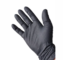 Boîte de 50 gants noirs phytosanitaires jetables en nitrile | GRIP