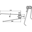 Dent de fenaison pour faneuse LELY 4.1043.1168.0 adaptable - BlackSteel©